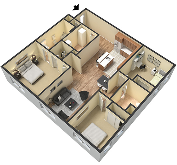 Three bedroom - Unit A - Apt 11
