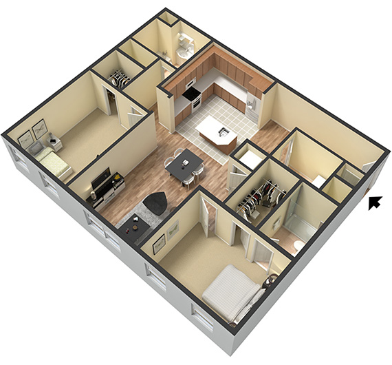 Two bedroom - Unit B1 - Apt 32