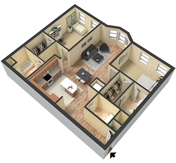 Two bedroom - Unit B2 - Apt 30