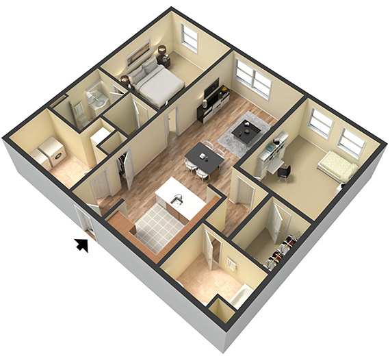 Two bedroom - Unit D1 - Apt 19