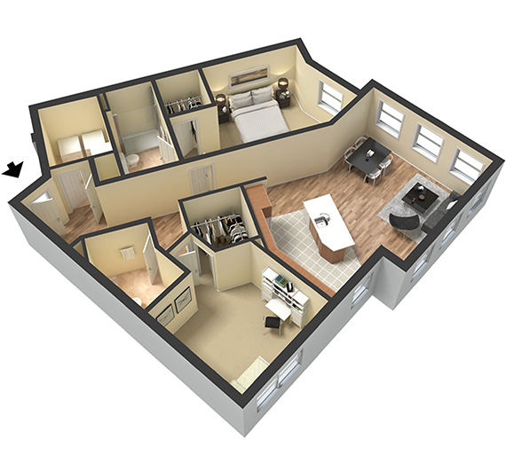 Two bedroom - Unit G - Apt 18