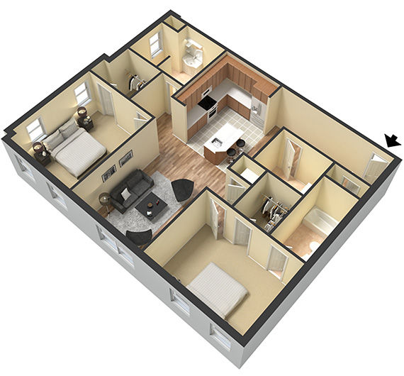 Two bedroom - Unit B - Apt 13
