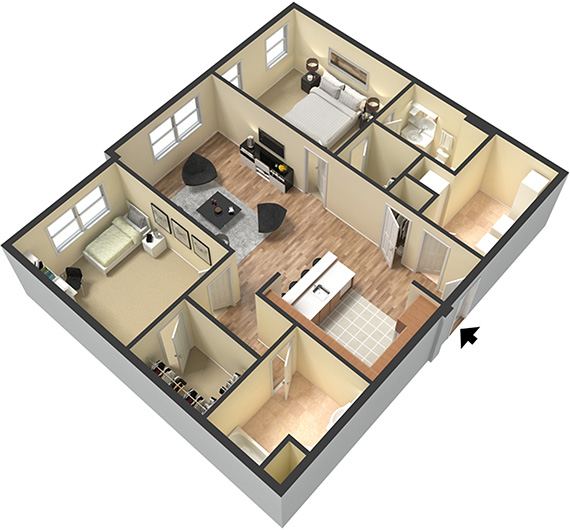 Two bedroom - Unit D - Apt 23
